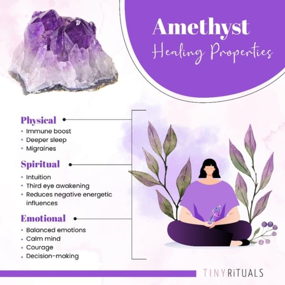 Brazilian Amethyst Healing Crystals with pouch included - Picture 3 of 3